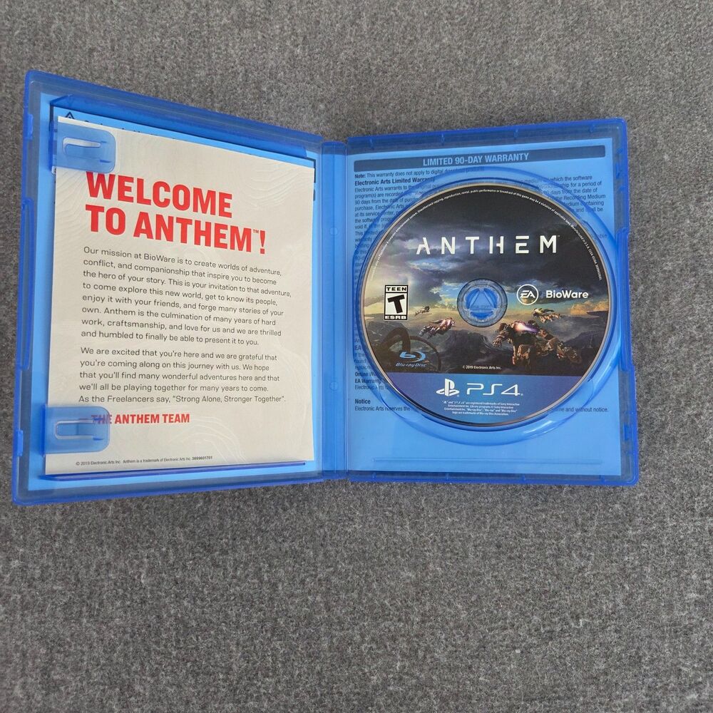 Anthem PS4 Complete CIB BioWare EA Sci-Fi Action RPG